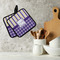 Purple Gingham & Stripe Neoprene Pot Holder - Set of 2  LIFESTYLE