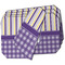 Purple Gingham & Stripe Octagon Placemat - Double Print Set of 4 (MAIN)