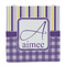 Purple Gingham & Stripe Party Favor Gift Bag - Matte - Front