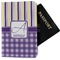 Purple Gingham & Stripe Passport Holder - Main