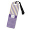 Purple Gingham & Stripe Plastic Bookmarks - Front