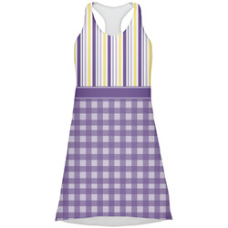 Purple Gingham & Stripe Racerback Dress - X Large