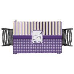Purple Gingham & Stripe Tablecloth - 58"x58" (Personalized)