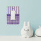 Purple Gingham & Stripe Rocker Light Switch Covers - Single - IN CONTEXT