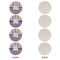 Purple Gingham & Stripe Round Linen Placemats - APPROVAL Set of 4 (single sided)