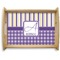 Purple Gingham & Stripe Serving Tray Wood Large - Main