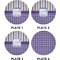 Purple Gingham & Stripe Set of Appetizer / Dessert Plates (Approval)