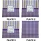 Purple Gingham & Stripe Set of Square Dinner Plates (Approval)