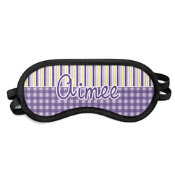 Purple Gingham & Stripe Sleeping Eye Mask (Personalized)