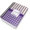 Purple Gingham & Stripe Spiral Journal 5 x 7 - Main