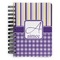 Purple Gingham & Stripe Spiral Journal Small - Front View