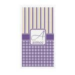 Purple Gingham & Stripe Guest Paper Towels - Full Color - Standard (Personalized)