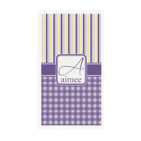 Custom Purple Gingham & Stripe Guest Paper Towels - Full Color - Standard (Personalized)