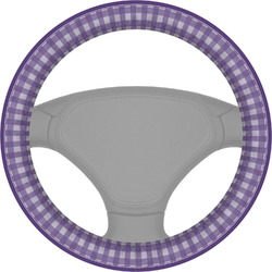 Purple Gingham & Stripe Steering Wheel Cover