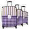 Purple Gingham & Stripe Suitcase Set 1 - MAIN