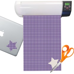 Purple Gingham & Stripe Sticker Vinyl Sheet (Permanent)