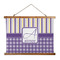 Purple Gingham & Stripe Wall Hanging Tapestry - Landscape - MAIN