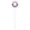 Purple Gingham & Stripe White Plastic 4" Food Pick - Round - Single Pick