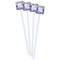 Purple Gingham & Stripe White Plastic Stir Stick - Double Sided - Square - Front