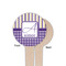 Purple Gingham & Stripe Wooden 4" Food Pick - Round - Single Sided - Front & Back