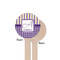 Purple Gingham & Stripe Wooden 7.5" Stir Stick - Round - Single Sided - Front & Back