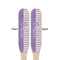 Purple Gingham & Stripe Wooden Food Pick - Paddle - Double Sided - Front & Back