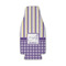 Purple Gingham & Stripe Zipper Bottle Cooler - Set of 4 - FRONT