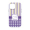 Purple Gingham & Stripe iPhone 13 Mini Tough Case - Back