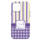 Purple Gingham & Stripe iPhone 13 Pro Max Tough Case - Back