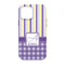 Purple Gingham & Stripe iPhone 13 Pro Tough Case - Back