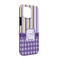 Purple Gingham & Stripe iPhone 13 Tough Case - Angle