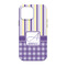 Purple Gingham & Stripe iPhone 13 Tough Case - Back