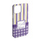 Purple Gingham & Stripe iPhone 15 Case - Angle