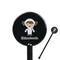 Astronaut, Aliens & Argyle Black Plastic 5.5" Stir Stick - Round - Closeup