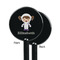 Astronaut, Aliens & Argyle Black Plastic 5.5" Stir Stick - Single Sided - Round - Front & Back