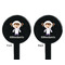 Astronaut, Aliens & Argyle Black Plastic 7" Stir Stick - Double Sided - Round - Front & Back