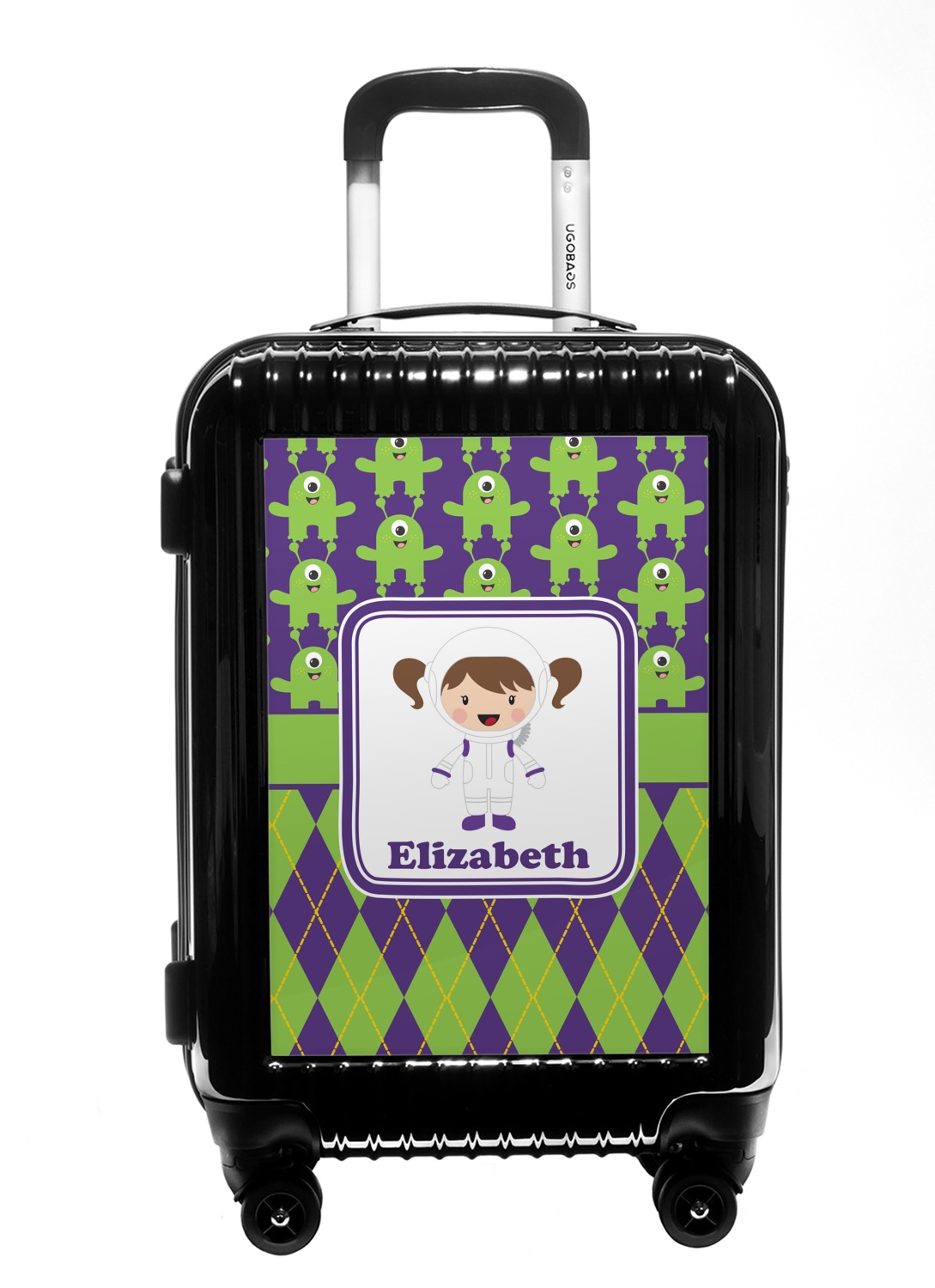 purple hard shell luggage