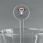 Astronaut, Aliens & Argyle 7" Round Plastic Stir Sticks - Clear (Personalized)