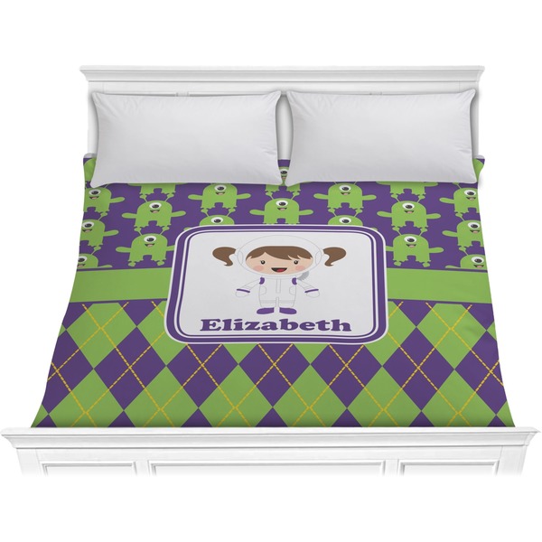 Custom Astronaut, Aliens & Argyle Comforter - King (Personalized)