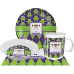 Astronaut, Aliens & Argyle Dinner Set - Single 4 Pc Setting w/ Name or Text