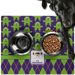 Astronaut, Aliens & Argyle Dog Food Mat - Large w/ Name or Text