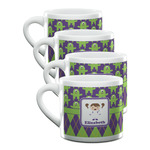 Astronaut, Aliens & Argyle Double Shot Espresso Cups - Set of 4 (Personalized)