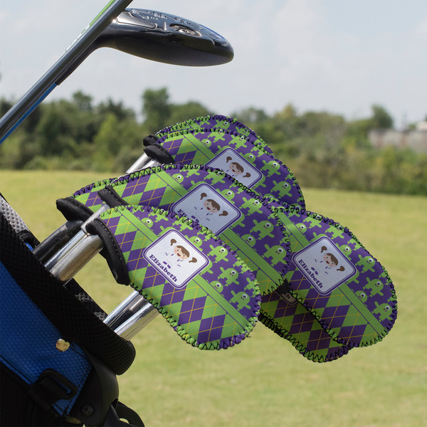 Custom Astronaut, Aliens & Argyle Golf Club Iron Cover - Set of 9 (Personalized)