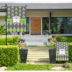 Astronaut, Aliens & Argyle Large Garden Flag - Double Sided (Personalized)