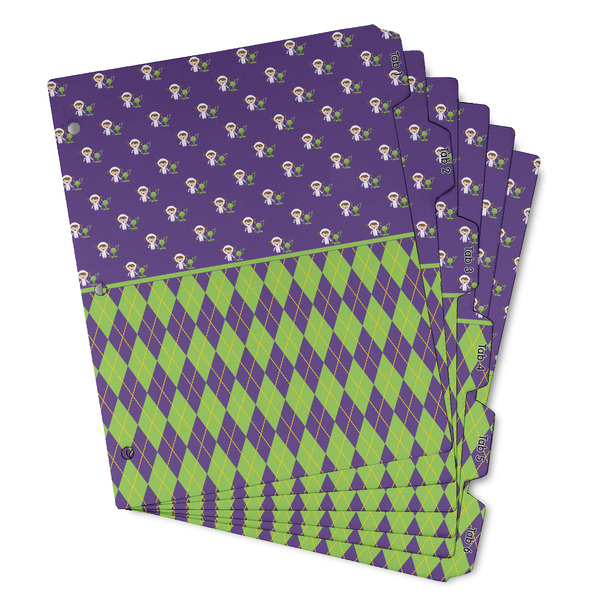 Custom Astronaut, Aliens & Argyle Binder Tab Divider - Set of 6 (Personalized)