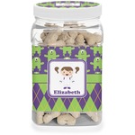 Astronaut, Aliens & Argyle Dog Treat Jar (Personalized)