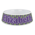 Astronaut, Aliens & Argyle Plastic Dog Bowl - Large (Personalized)