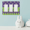 Astronaut, Aliens & Argyle Rocker Light Switch Covers - Triple - IN CONTEXT