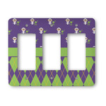 Astronaut, Aliens & Argyle Rocker Style Light Switch Cover - Three Switch