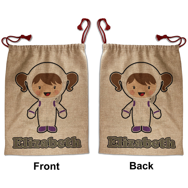 Custom Astronaut, Aliens & Argyle Santa Sack - Front & Back (Personalized)